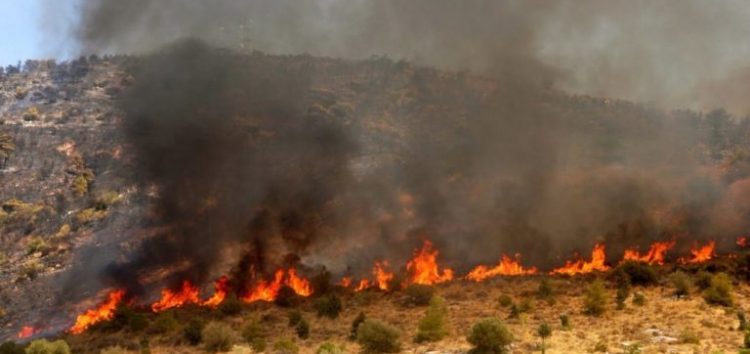 Πυρκαγιά στις Πρέσπες, στα σύνορα με την Αλβανία