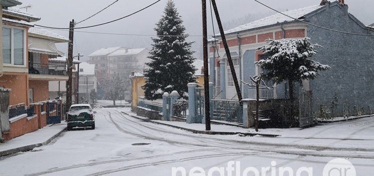 Στα λευκά ντύθηκε και η πόλη της Φλώρινας (pics)