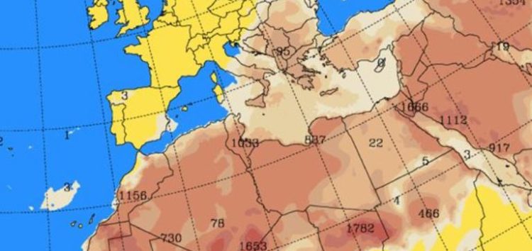 Ευνοείται η μεταφορά σκόνης από την Αφρική λόγω των μετεωρολογικών συνθηκών