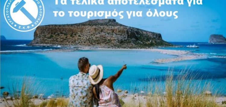 Τα τελικά αποτελέσματα για το πρόγραμμα “Τουρισμός για όλους”