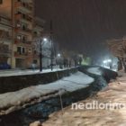 Εικόνες της νυχτερινής χιονισμένης Φλώρινας (pics)