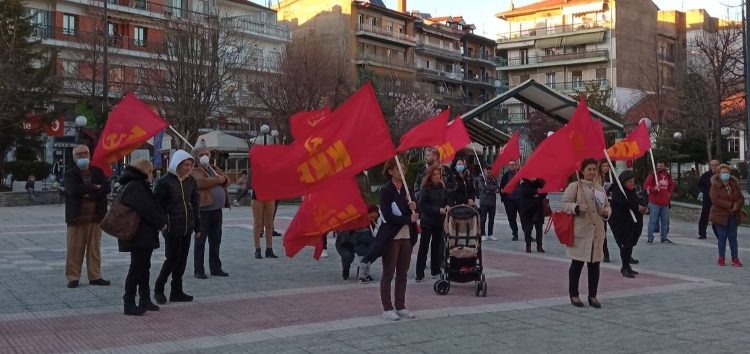 Η συγκέντρωση του ΚΚΕ στην κεντρική πλατεία της Φλώρινας