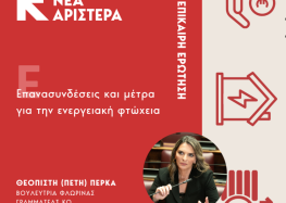 Επίκαιρη ερώτηση Π. Πέρκα: Επανασυνδέσεις και μέτρα για την ενεργειακή φτώχεια