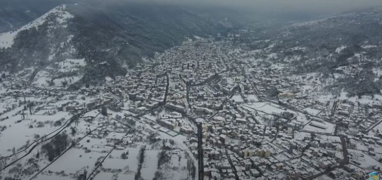 Χιονισμένη Φλώρινα από ψηλά… (video)